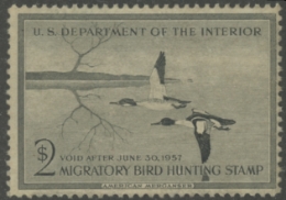 Scan of RW23 1956 Duck Stamp  Unsigned F-VF