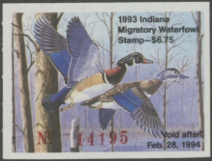 Scan of 1993 Indiana Duck Stamp MNH VF