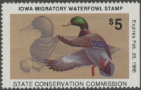 Scan of 1985 Iowa Duck Stamp MNH VF