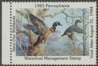 Scan of 1983 Pennsylvania Duck Stamp - First of State MNH VF