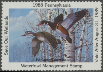 Scan of 1988 Pennsylvania Duck Stamp MNH VF