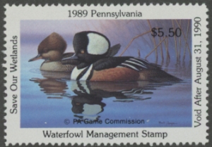 Scan of 1989 Pennsylvania Duck Stamp MNH VF