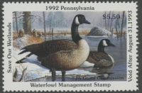 Scan of 1992 Pennsylvania Duck Stamp MNH VF