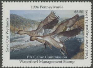 Scan of 1994 Pennsylvania Duck Stamp MNH VF