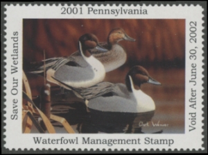 Scan of 2001 Pennsylvania Duck Stamp MNH VF