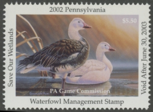 Scan of 2002 Pennsylvania Duck Stamp MNH VF