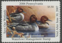 Scan of 2006 Pennsylvania Duck Stamp MNH VF