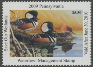 Scan of 2009 Pennsylvania Duck Stamp MNH VF