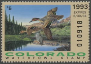 Scan of 1993 Colorado Duck Stamp MNH VF