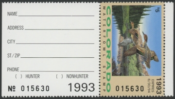 Scan of 1993 Colorado Duck Stamp MNH VF