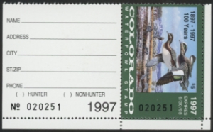 Scan of 1997 Colorado Duck Stamp MNH VF