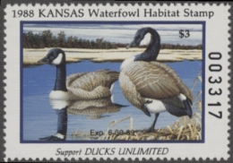 Scan of 1988 Kansas Duck Stamp MNH VF