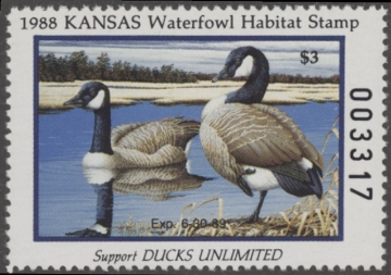 Scan of 1988 Kansas Duck Stamp MNH VF