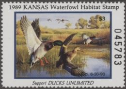 Scan of 1989 Kansas Duck Stamp MNH VF