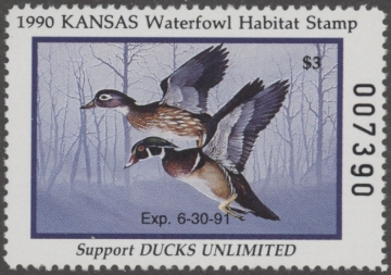 Scan of 1990 Kansas Duck Stamp MNH VF