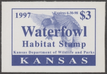 Scan of 1997 Kansas Duck Stamp MNH VF