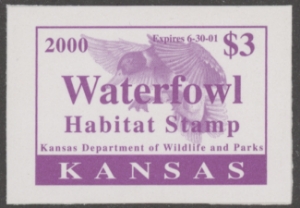 Scan of 2000 Kansas Duck Stamp MNH VF