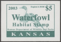 Scan of 2003 Kansas Duck Stamp MNH VF