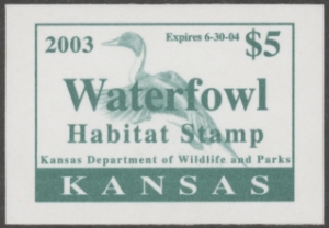 Scan of 2003 Kansas Duck Stamp MNH VF