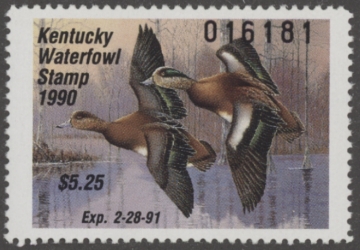 Scan of 1990 Kentucky Duck Stamp MNH VF