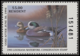 Scan of 1993 Louisiana Duck Stamp MNH VF