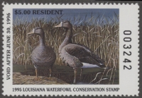 Scan of 1995 Louisiana Duck Stamp MNH VF