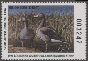 Scan of 1995 Louisiana Duck Stamp MNH VF