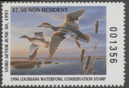 Scan of 1996 Louisiana Duck Stamp Non Resident MNH VF