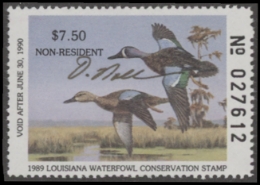 Scan of 1989 Louisiana Duck Stamp - First of State MNH VF