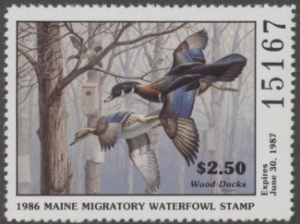 Scan of 1986 Maine Duck Stamp MNH VF