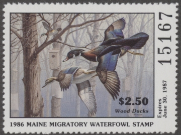 Scan of 1986 Maine Duck Stamp MNH VF