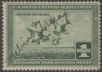 Picture of RW4 1937 Duck Stamp  Used Fine