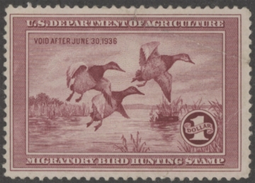 Picture of RW2 1935 Duck Stamp  Used, Faults F-VF