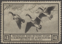 Scan of RW3 1936 Duck Stamp  Used VF