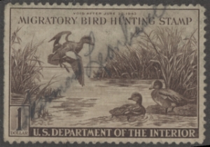 Scan of RW9 1942 Duck Stamp  Used F-VF