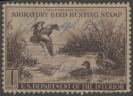 Scan of RW9 1942 Duck Stamp  Used F-VF