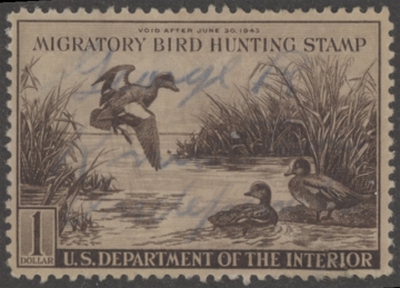 Scan of RW9 1942 Duck Stamp  Used F-VF