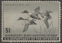 Scan of RW12 1945 Duck Stamp  Used VF