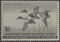 Scan of RW12 1945 Duck Stamp  MLH F-VF