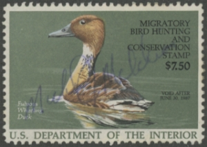 Scan of RW53 1986 Duck Stamp  Used F-VF