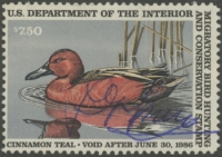 Scan of RW52 1985 Duck Stamp  Used, Faults F-VF