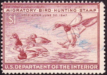 Scan of RW13 1946 Duck Stamp  Used Fine