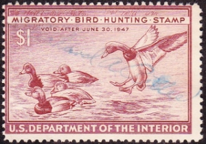 Scan of RW13 1946 Duck Stamp  Used Fine