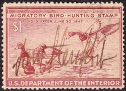 Scan of RW13 1946 Duck Stamp  Used Fine