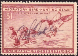 Scan of RW13 1946 Duck Stamp  Used Fine