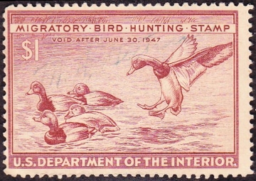 Scan of RW13 1946 Duck Stamp  Used Fine