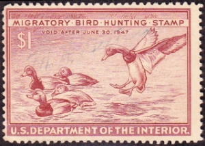 Scan of RW13 1946 Duck Stamp  Used Fine