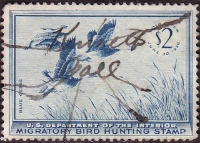 Scan of RW22 1955 Duck Stamp  Used Fine