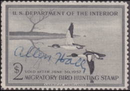 Scan of RW23 1956 Duck Stamp  Used F-VF