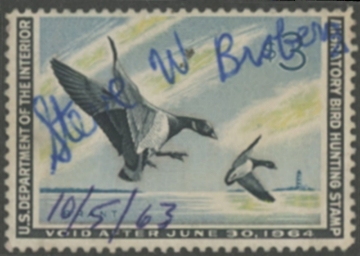 Scan of RW30 1963 Duck Stamp  Used F-VF